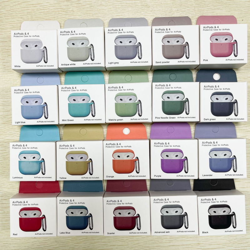 Carcasă din silicon pentru AirPods 4 (design îngroșat 2.0, textură emboss, compatibil universal)