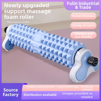 Joga puturols ar cieto kodolu un raupju masāžas tekstūru — Materiāls: EVA, PP, tērauda caurule • Zīmols Jingyuan • Modelis: Trīs pakāpju regulējamais turētājs