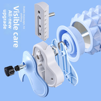 Joga puturols ar cieto kodolu un raupju masāžas tekstūru — Materiāls: EVA, PP, tērauda caurule • Zīmols Jingyuan • Modelis: Trīs pakāpju regulējamais turētājs