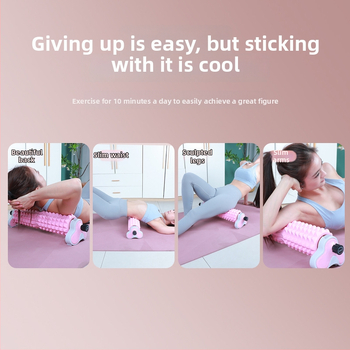 Joga puturols ar cieto kodolu un raupju masāžas tekstūru — Materiāls: EVA, PP, tērauda caurule • Zīmols Jingyuan • Modelis: Trīs pakāpju regulējamais turētājs