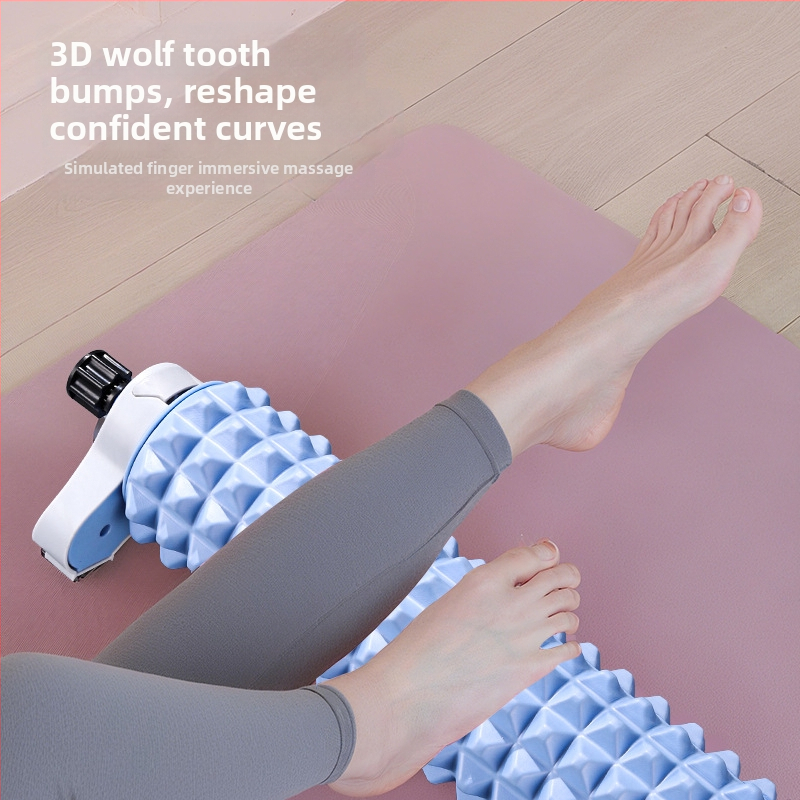 Joga puturols ar cieto kodolu un raupju masāžas tekstūru — Materiāls: EVA, PP, tērauda caurule • Zīmols Jingyuan • Modelis: Trīs pakāpju regulējamais turētājs