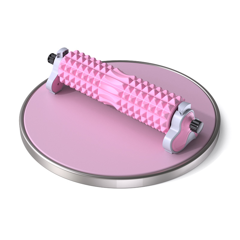 Joga puturols ar cieto kodolu un raupju masāžas tekstūru — Materiāls: EVA, PP, tērauda caurule • Zīmols Jingyuan • Modelis: Trīs pakāpju regulējamais turētājs