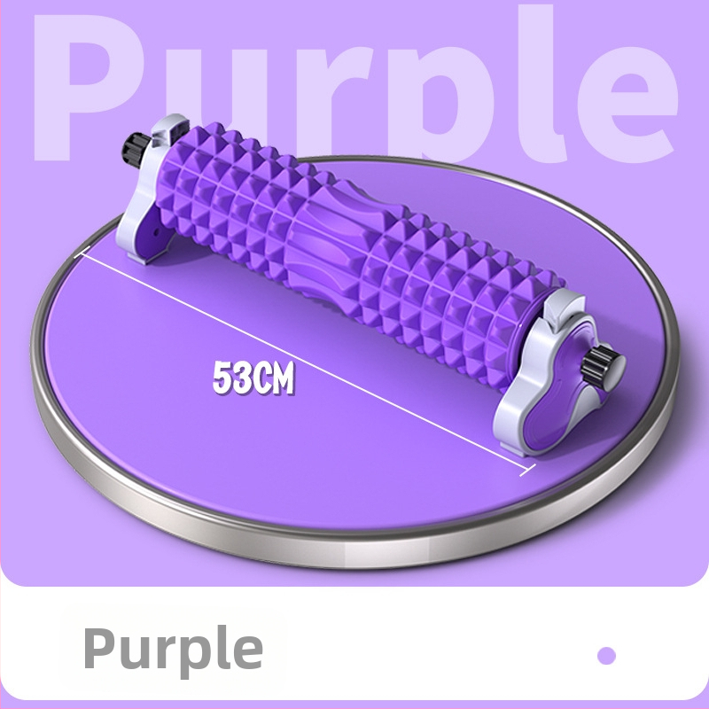 Joga puturols ar cieto kodolu un raupju masāžas tekstūru — Materiāls: EVA, PP, tērauda caurule • Zīmols Jingyuan • Modelis: Trīs pakāpju regulējamais turētājs