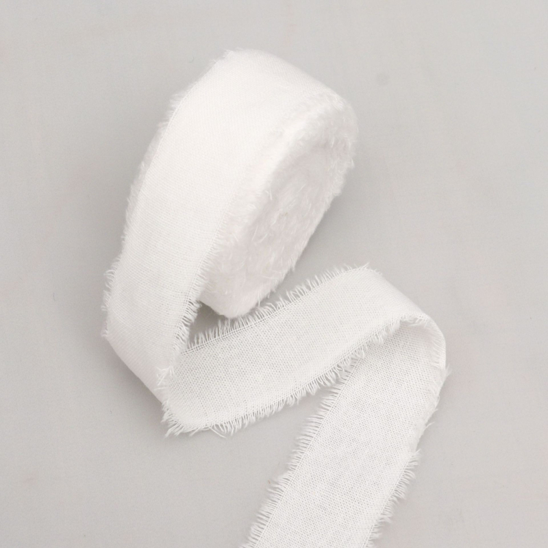 Pamut-len szalag, érdes széle, ajándékcsomagoláshoz és díszítéshez – Wending