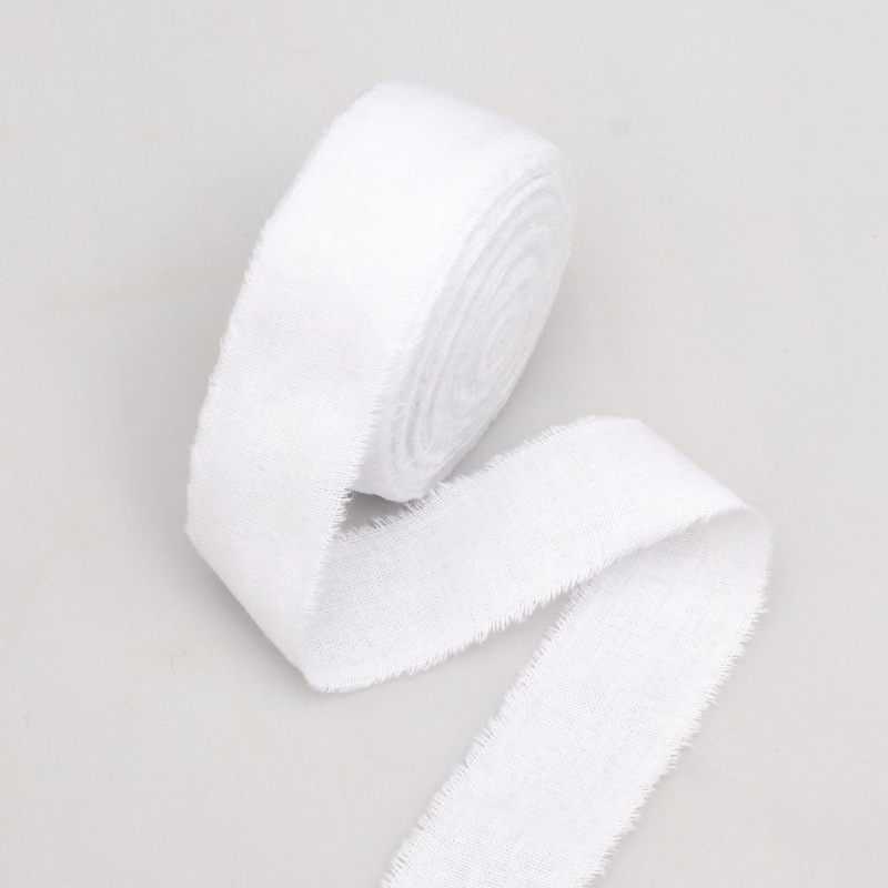 Pamut-len szalag, érdes széle, ajándékcsomagoláshoz és díszítéshez – Wending