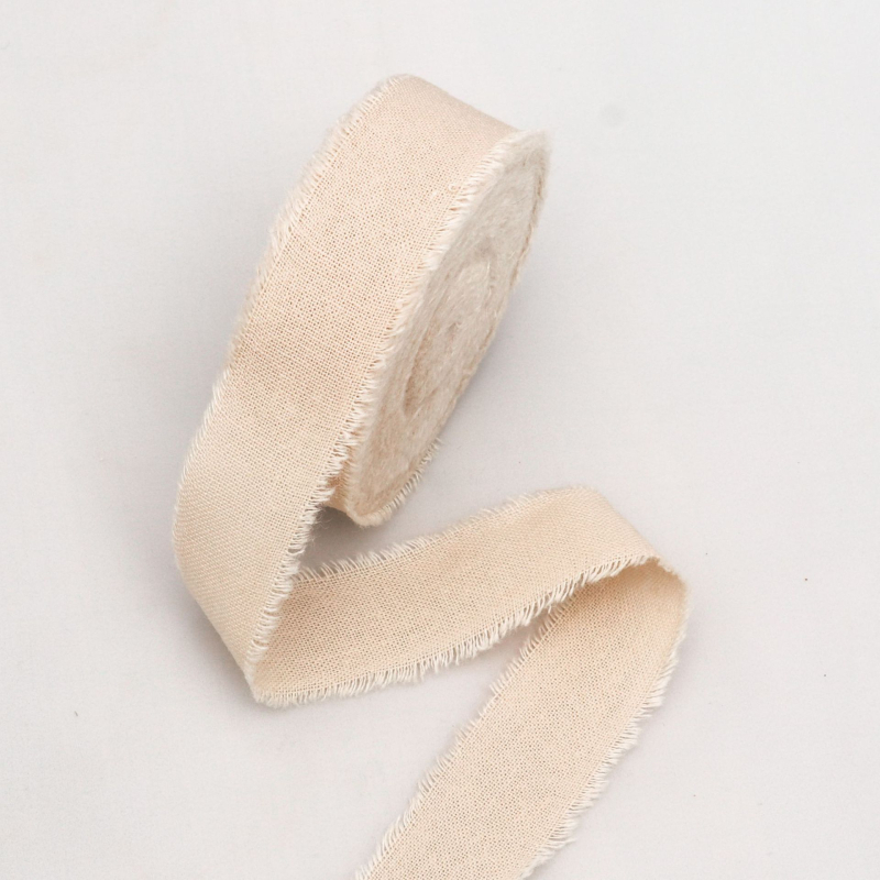 Pamut-len szalag, érdes széle, ajándékcsomagoláshoz és díszítéshez – Wending