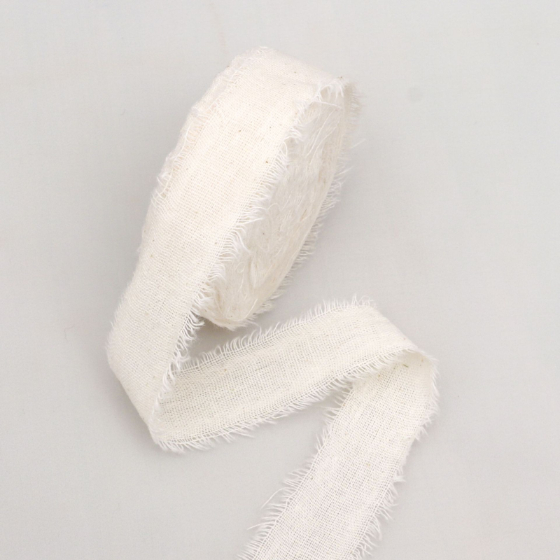 Pamut-len szalag, érdes széle, ajándékcsomagoláshoz és díszítéshez – Wending