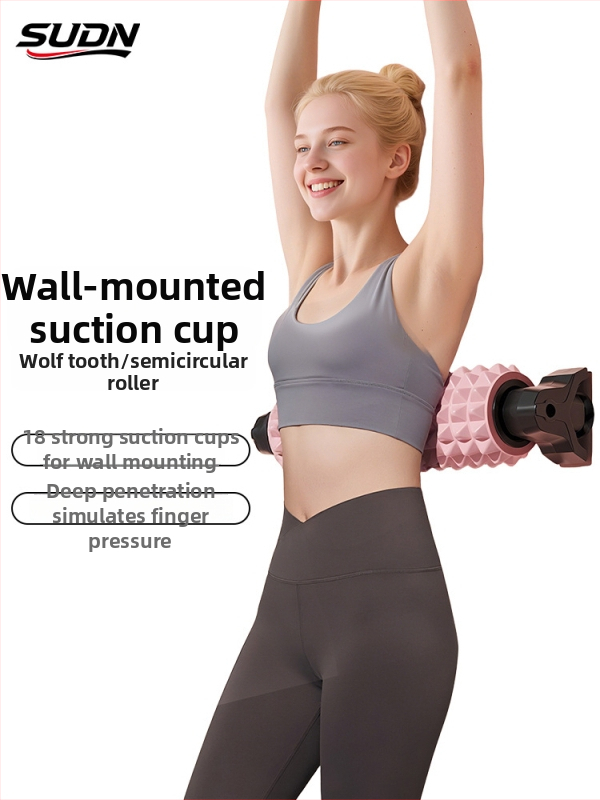 Sienas stiprināms EVA jogas rolītis dziļai muguras masāžai un kāju muskuļu atslābināšanai, ar sūkšanas kausu, Sudn zīmols
