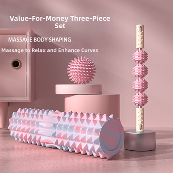 Ciets putu masāžas rulītis stilba muskuļu masāžai ar riteņa piestiprinājumu