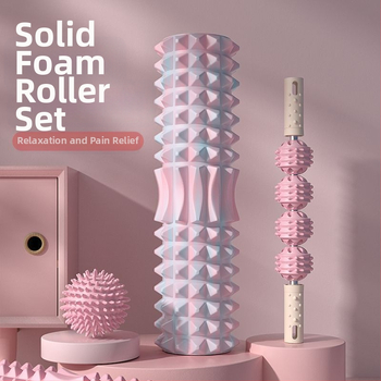 Ciets putu masāžas rulītis stilba muskuļu masāžai ar riteņa piestiprinājumu