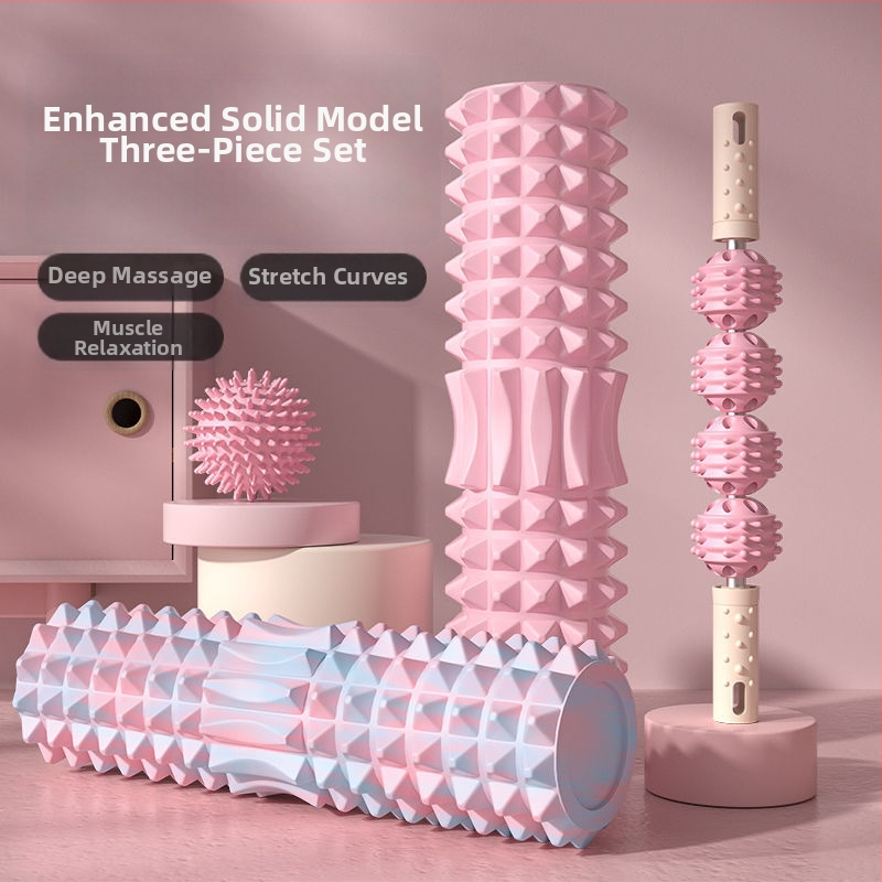 Ciets putu masāžas rulītis stilba muskuļu masāžai ar riteņa piestiprinājumu