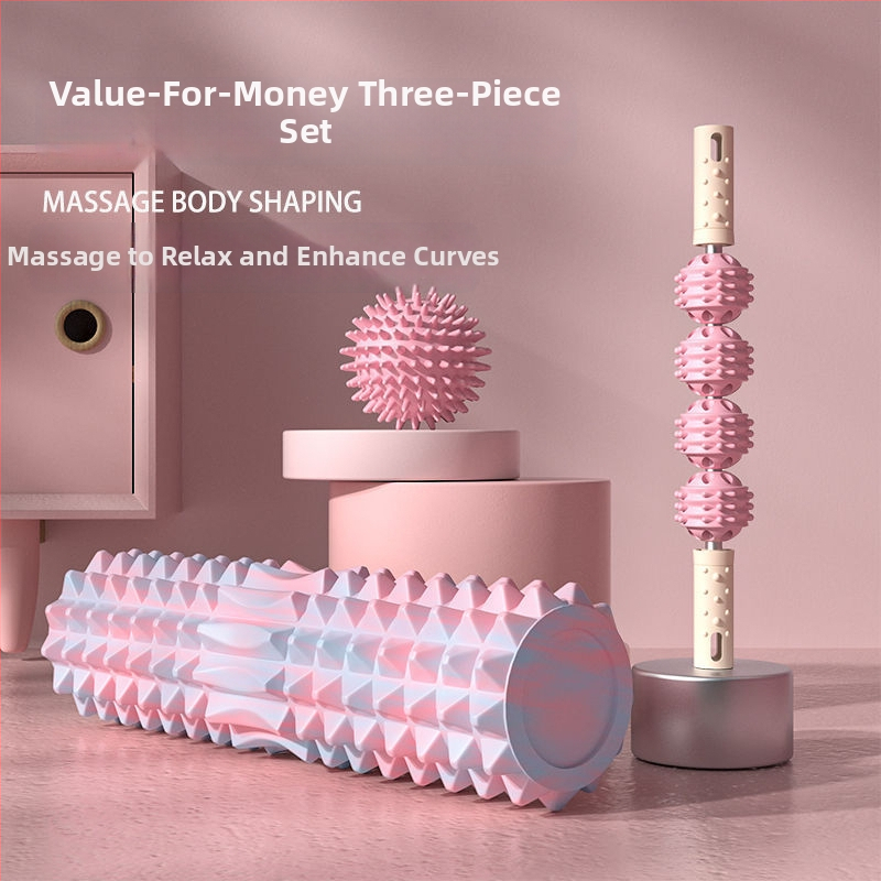 Ciets putu masāžas rulītis stilba muskuļu masāžai ar riteņa piestiprinājumu