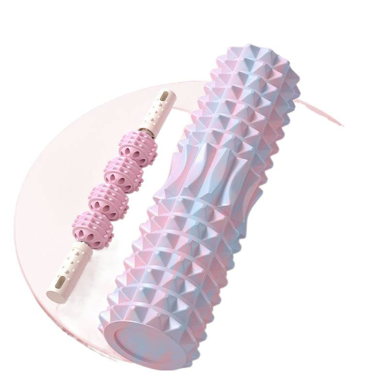 Ciets putu masāžas rulītis stilba muskuļu masāžai ar riteņa piestiprinājumu