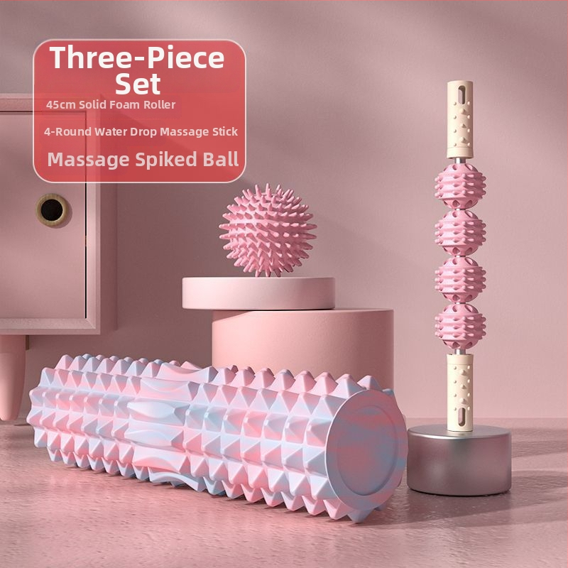 Ciets putu masāžas rulītis stilba muskuļu masāžai ar riteņa piestiprinājumu