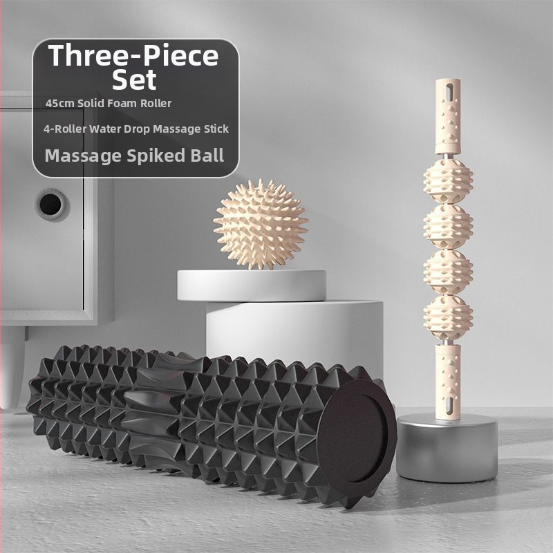 Ciets putu masāžas rulītis stilba muskuļu masāžai ar riteņa piestiprinājumu