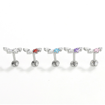 Озеци от G23 титиева сплав със циркониеви кристали, форми звезда и лист, приказен стил