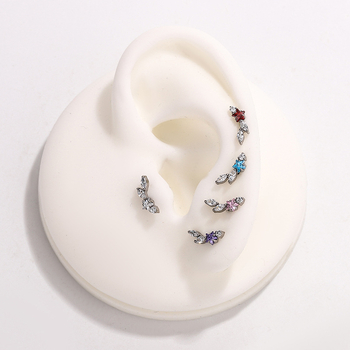 Озеци от G23 титиева сплав със циркониеви кристали, форми звезда и лист, приказен стил