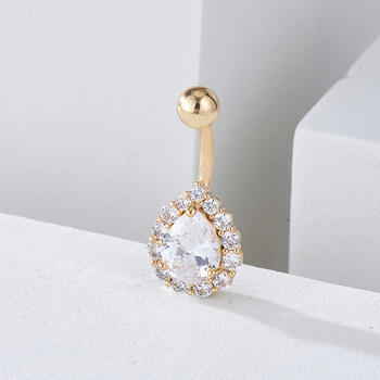 Nabas gredzens ar pilienu formu un cirkoniem, vara materiāls, sievietēm, elektroplatēts pārklājums