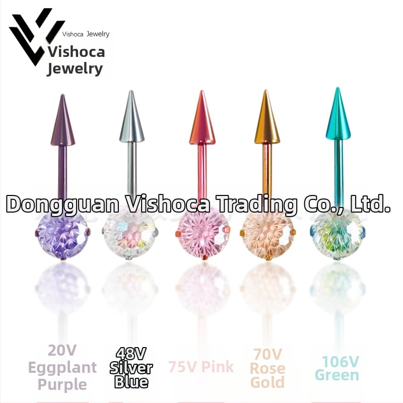 Обеци за уши, геометрична форма, F136 титиева сплав, диамантова обработка, игла за уши от титиева сплав, стил: Свеж и сладък