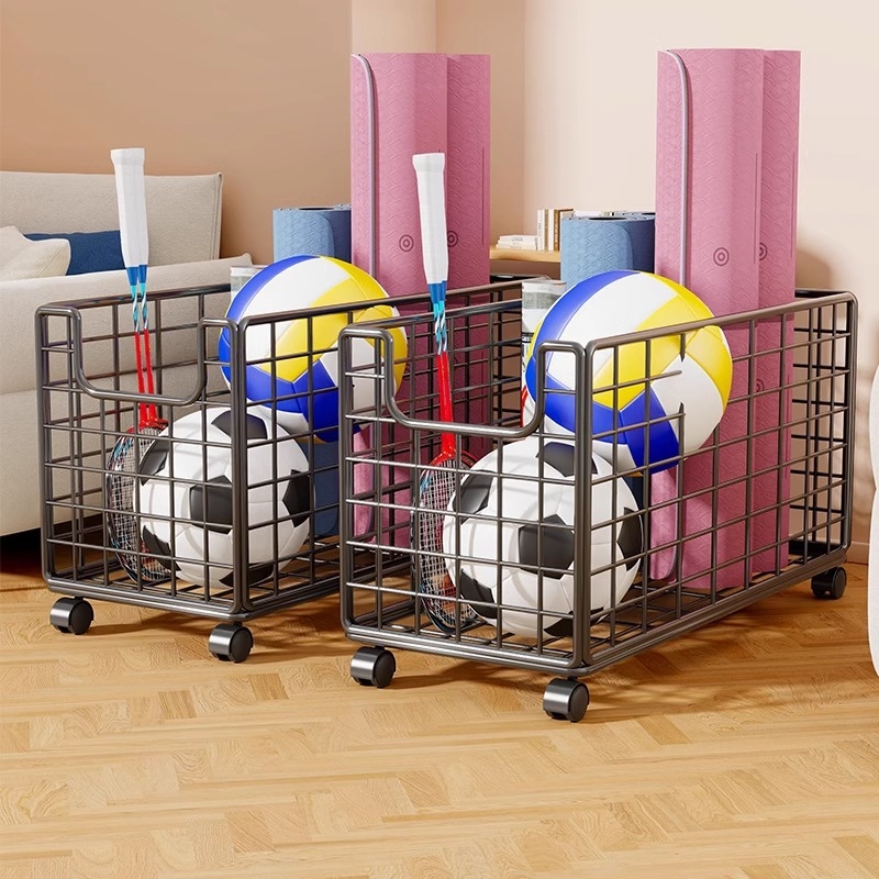 Kotačasti koš za pohranu joga prostirke i sportske opreme – kovano željezo, model YSJ 20240704, moderan dizajn