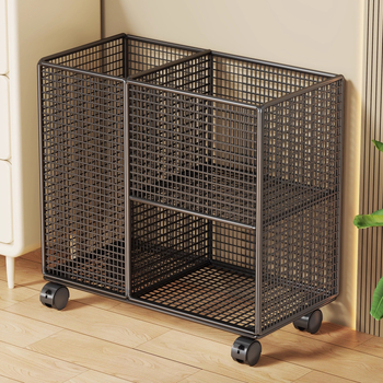 Koš za pohranu prostirke za jogu s kotačićima, metalna konstrukcija, model 2271077679993291904, pogodan za prostirke i fitness opremu, moderne minimalistički stil