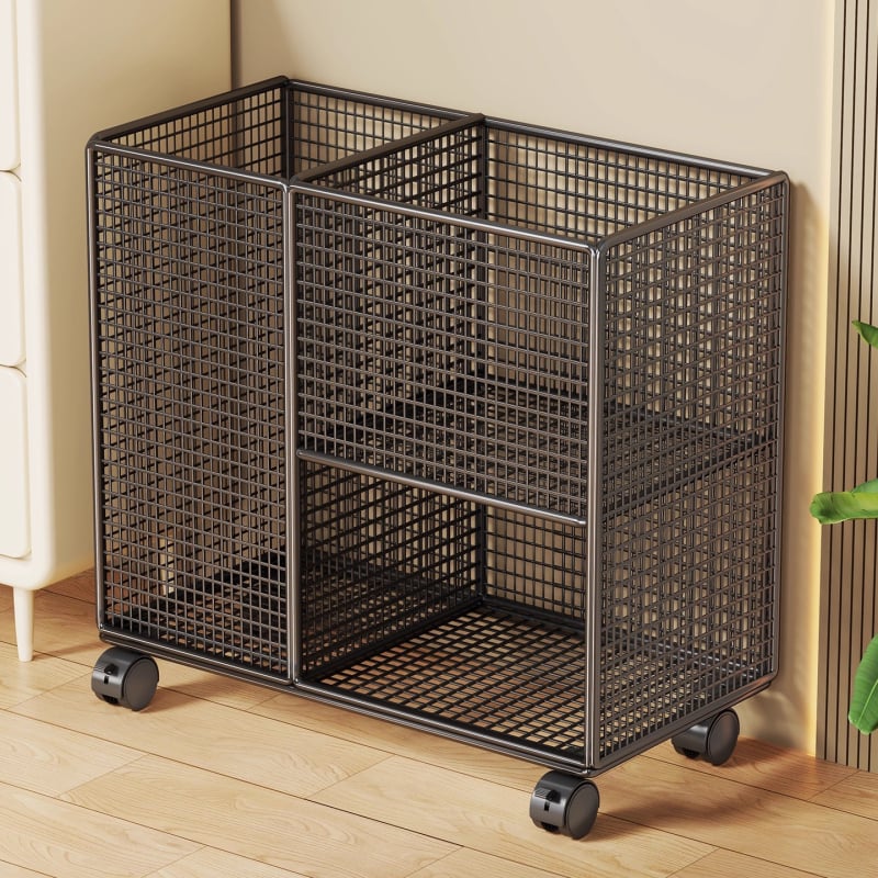Koš za pohranu prostirke za jogu s kotačićima, metalna konstrukcija, model 2271077679993291904, pogodan za prostirke i fitness opremu, moderne minimalistički stil