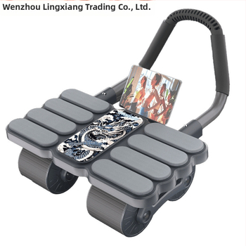 Lingxiang vēdera rullītis ar automātisku atgriešanos, četrritņu dizains mājas vingrošanai