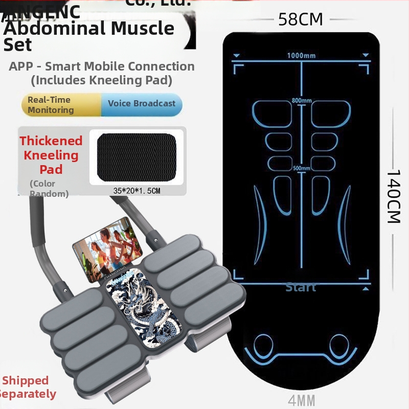 Lingxiang vēdera rullītis ar automātisku atgriešanos, četrritņu dizains mājas vingrošanai