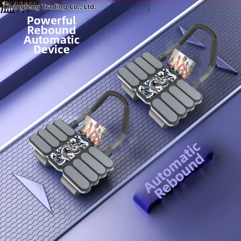 Lingxiang vēdera rullītis ar automātisku atgriešanos, četrritņu dizains mājas vingrošanai