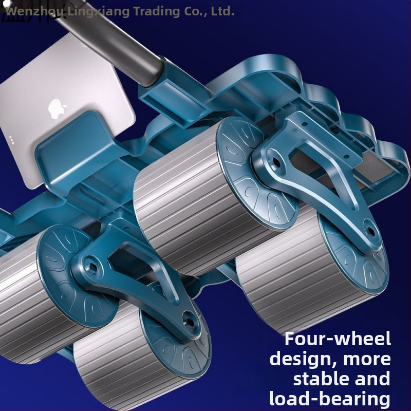 Lingxiang vēdera rullītis ar automātisku atgriešanos, četrritņu dizains mājas vingrošanai