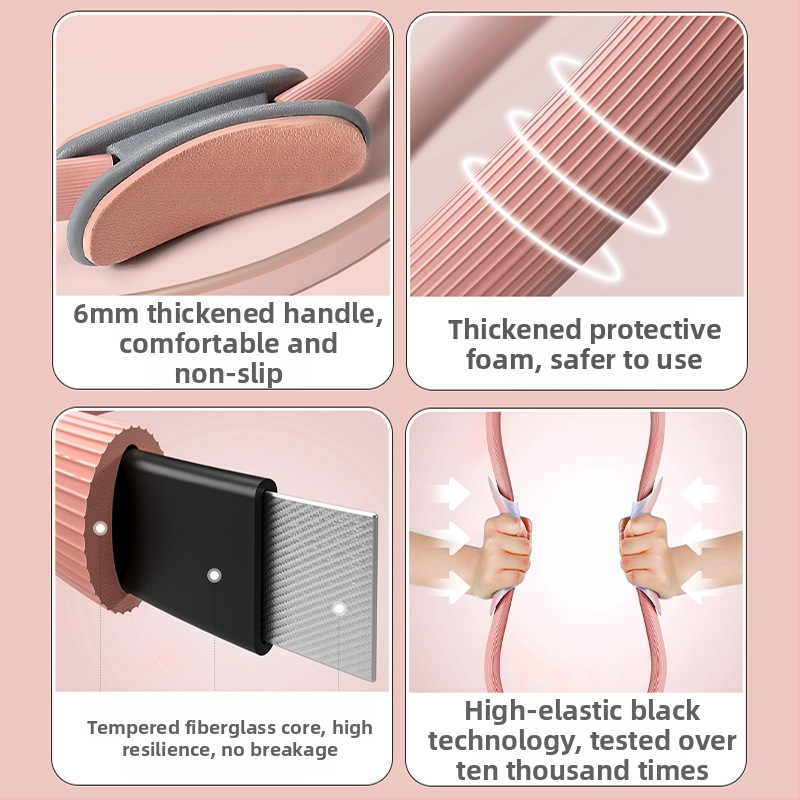 Kāju pretestības aplis locekļu treniņam, Daudzfunkcionālais Pilates/Joga aplis, Materiāls: ABS + augstas izturības stikla šķiedra; Zīmols: Other