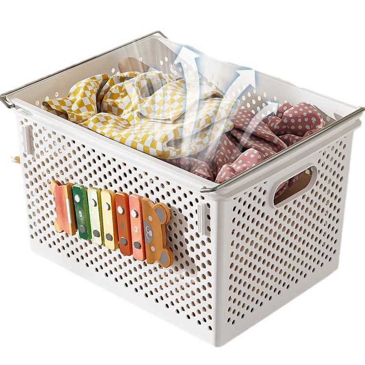 Пластмасова кутия за съхранение – многофункционална кутия за всекидневна, за съхранение на закуски, спортно оборудване и играчки (Пластмаса • Всекидневна • Модерна простота • Марка: Pretty and clean)