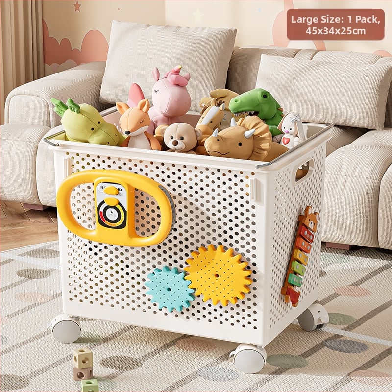 Пластмасова кутия за съхранение – многофункционална кутия за всекидневна, за съхранение на закуски, спортно оборудване и играчки (Пластмаса • Всекидневна • Модерна простота • Марка: Pretty and clean)