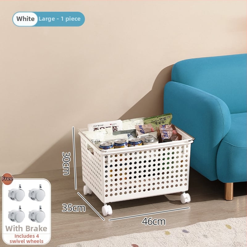 Пластмасова кутия за съхранение – многофункционална кутия за всекидневна, за съхранение на закуски, спортно оборудване и играчки (Пластмаса • Всекидневна • Модерна простота • Марка: Pretty and clean)