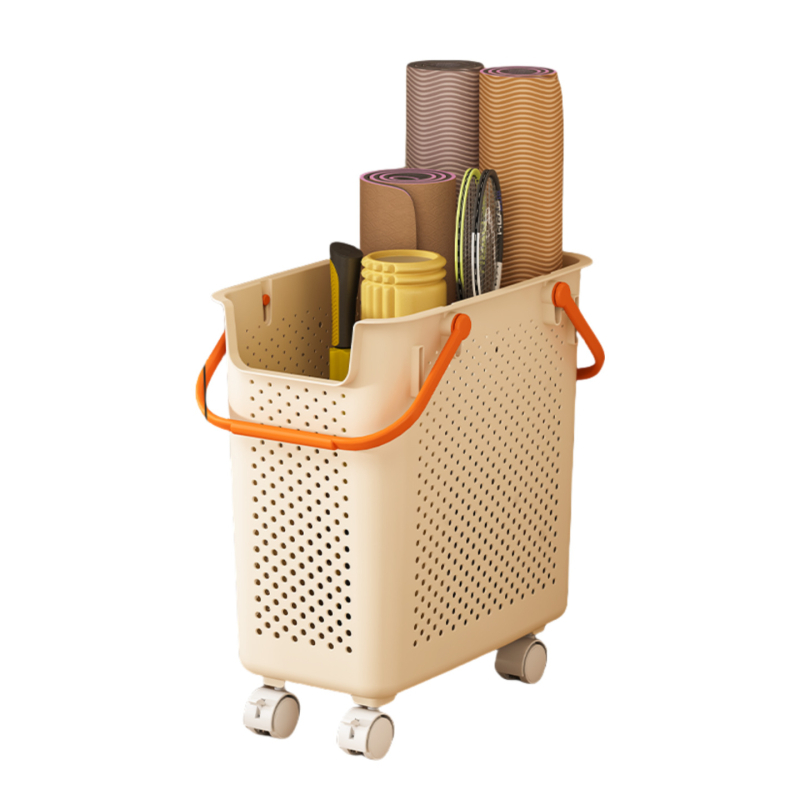 Καλάθι αποθήκευσης για στρώματα γιόγκα, εξοπλισμό γυμναστικής και μπαλάκια μπάντμιντον, λεπτός σχεδιασμός, υλικό PP, μοντέλο 5128, μοντέρνο μινιμαλιστικό στυλ