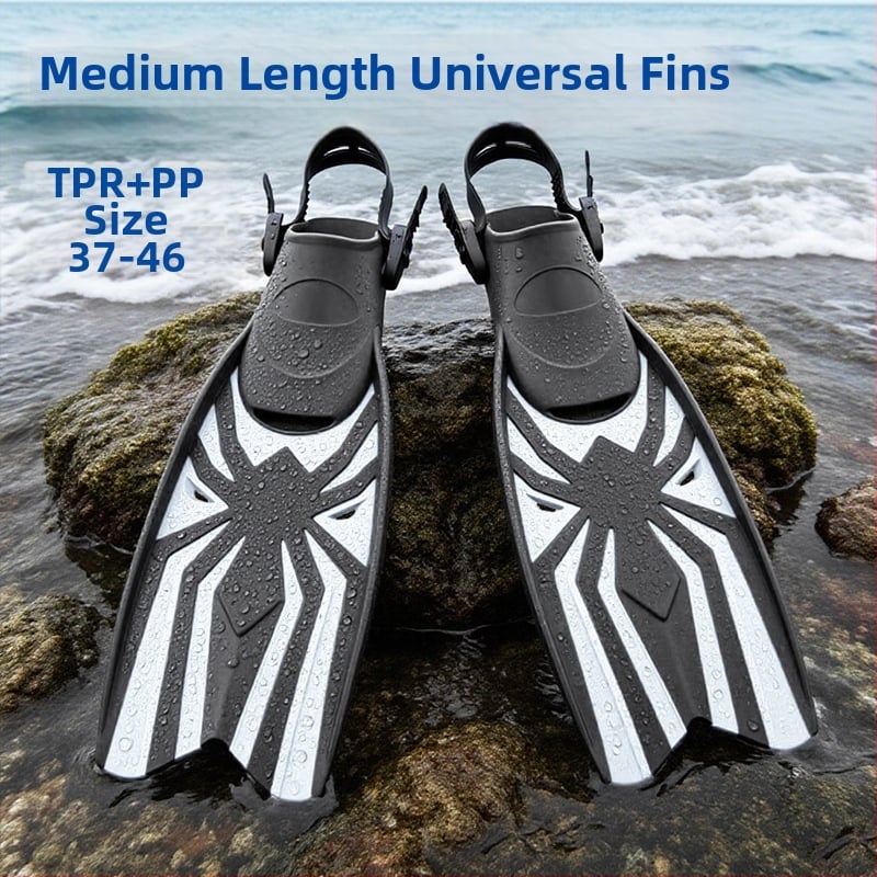 ALOMA Fins de snorkeling cu toc deschis, reglabile, lungime medie, TPR+PP, pentru adulți și tineri, procesare personalizabilă