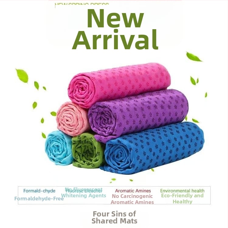 Joga ručnik – protuklizni, s otiskom, upija znoj, srednja debljina, 1.0 kg, za fitness