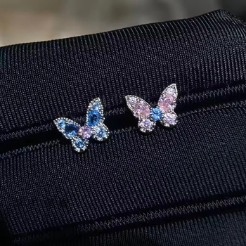 Capă înlocuibilă pentru știfturi buze/urechi cu zirconiu, bază din cupru, lustruit, filet extern, formă animal/zodie