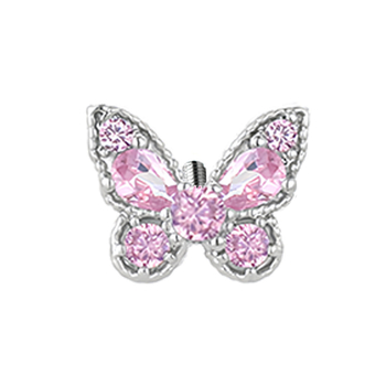 Capă înlocuibilă pentru știfturi buze/urechi cu zirconiu, bază din cupru, lustruit, filet extern, formă animal/zodie