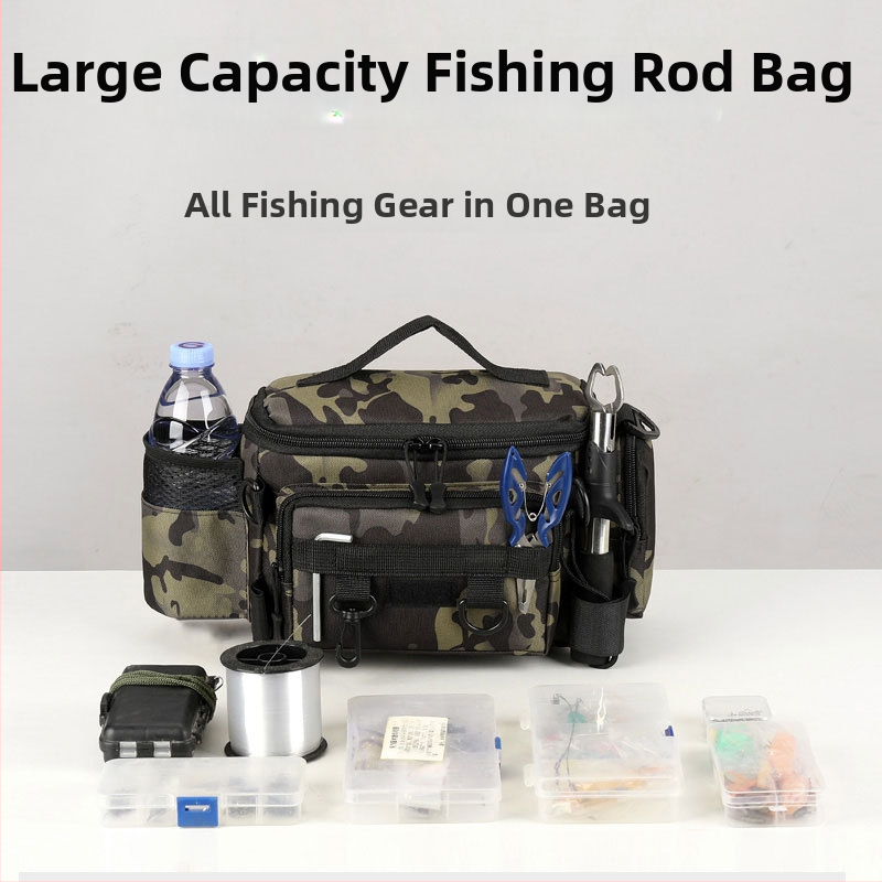 Aukštos kokybės jūrinė žvejybos kuprinė su per petį — daugiafunkcinė, didelės talpos laikiklio dėžė žvejybai, atspari vandeniui