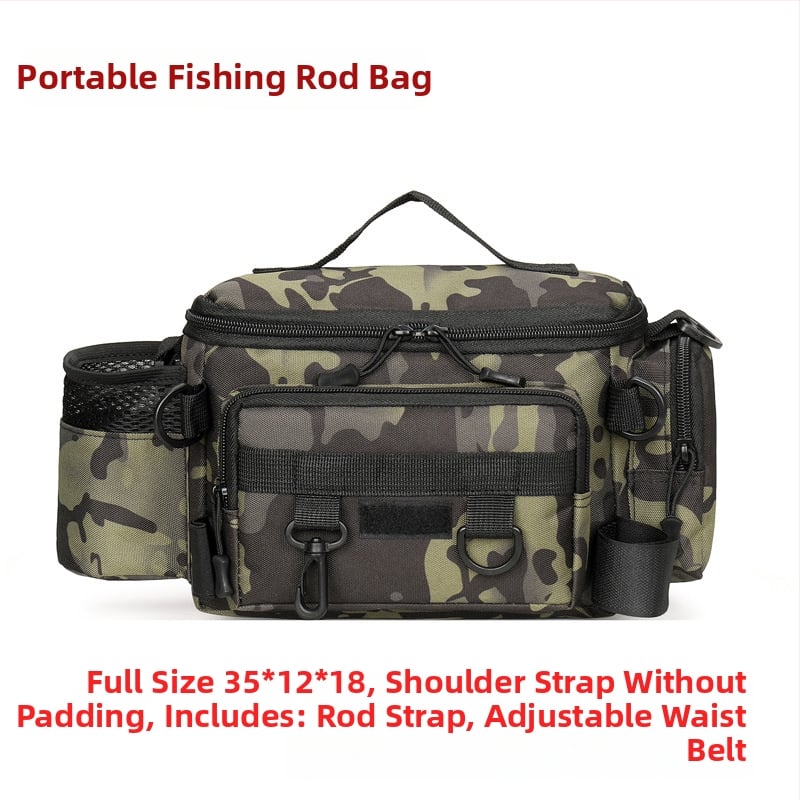 Aukštos kokybės jūrinė žvejybos kuprinė su per petį — daugiafunkcinė, didelės talpos laikiklio dėžė žvejybai, atspari vandeniui