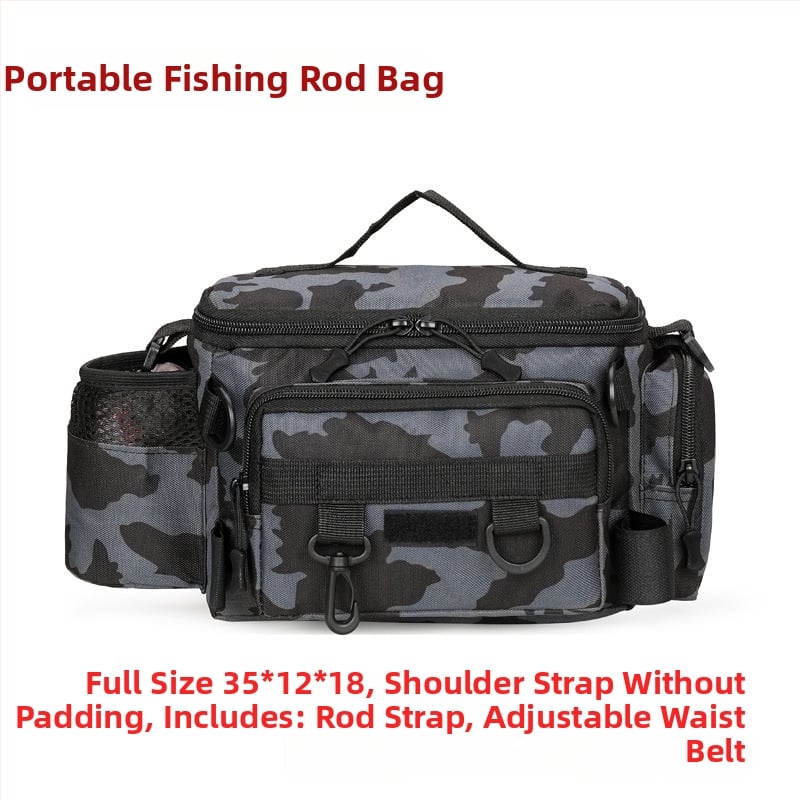 Aukštos kokybės jūrinė žvejybos kuprinė su per petį — daugiafunkcinė, didelės talpos laikiklio dėžė žvejybai, atspari vandeniui