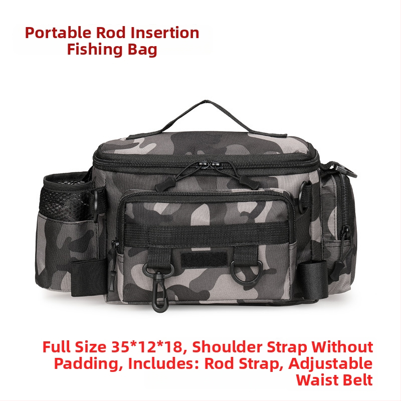 Aukštos kokybės jūrinė žvejybos kuprinė su per petį — daugiafunkcinė, didelės talpos laikiklio dėžė žvejybai, atspari vandeniui