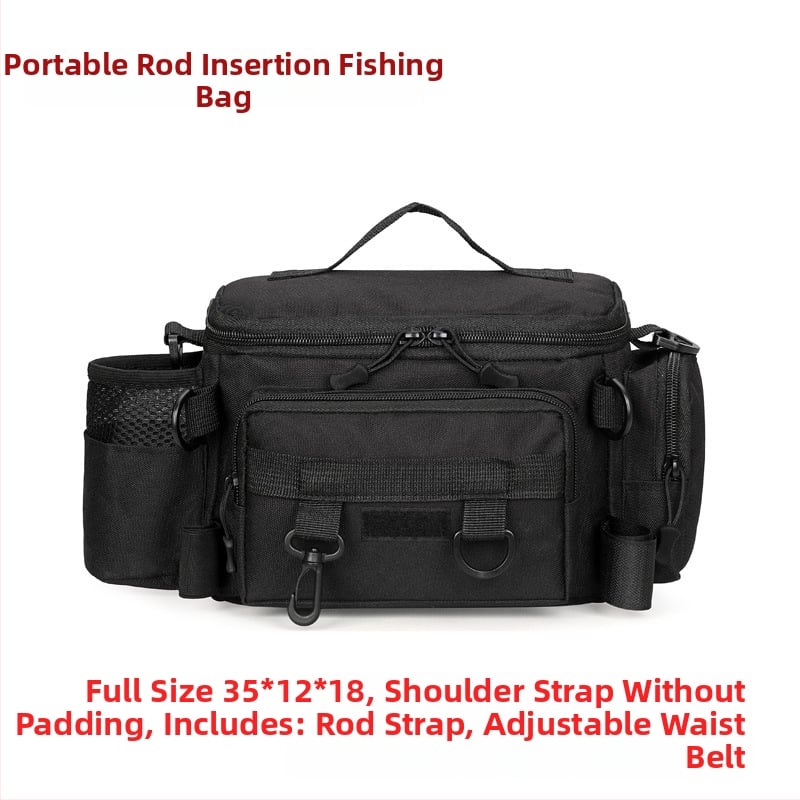 Aukštos kokybės jūrinė žvejybos kuprinė su per petį — daugiafunkcinė, didelės talpos laikiklio dėžė žvejybai, atspari vandeniui