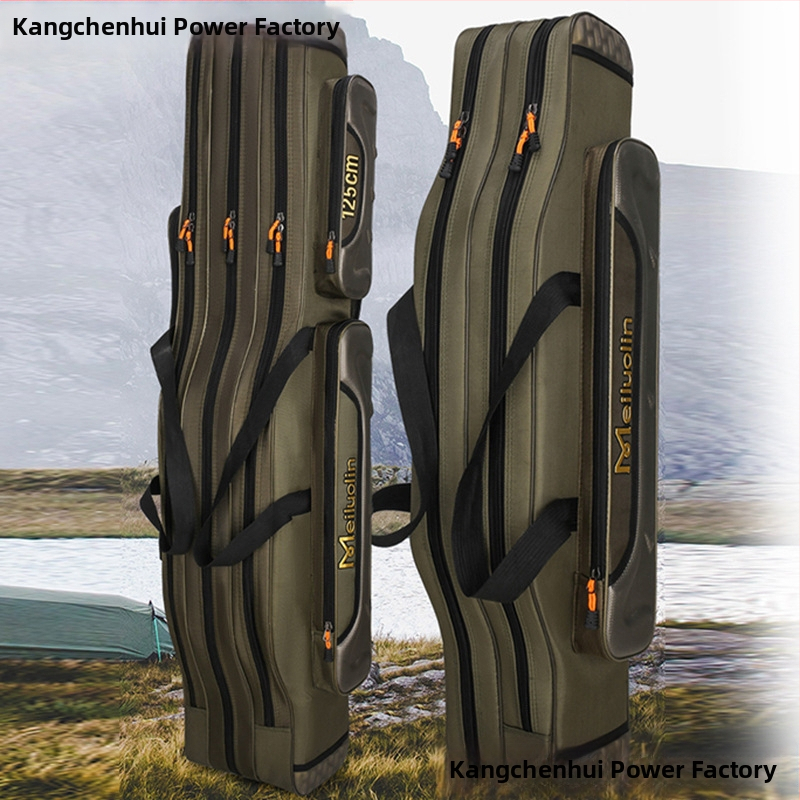 Jūrinės meškerės krepšys su dviejų ir trijų sluoksnių skyriais, Nėra atsparus vandeniui, Žvejybos įrangos krepšys