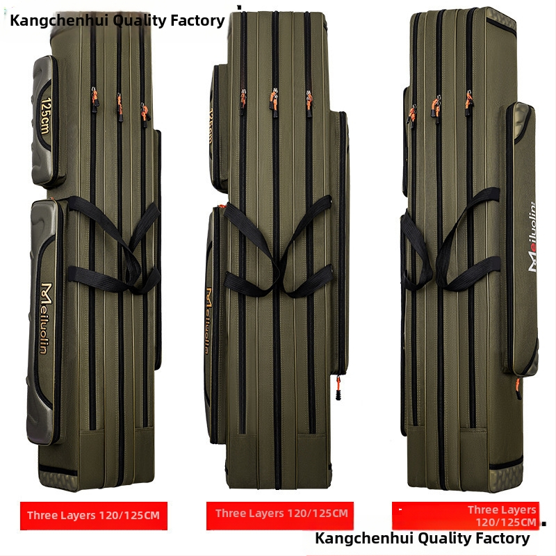 Jūrinės meškerės krepšys su dviejų ir trijų sluoksnių skyriais, Nėra atsparus vandeniui, Žvejybos įrangos krepšys