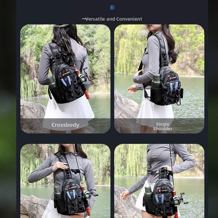 Nešiojama masalų rankinė — vieno peties diagonalis dirželis, drobės žvejybos reikmenų krepšys lauko poreikiams, nėra atspari vandeniui