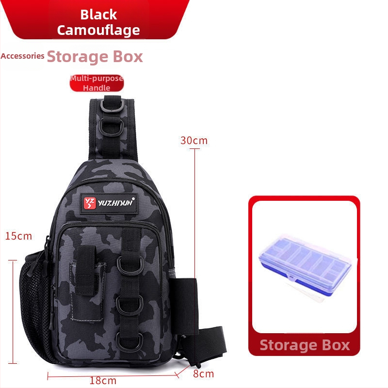 Nešiojama masalų rankinė — vieno peties diagonalis dirželis, drobės žvejybos reikmenų krepšys lauko poreikiams, nėra atspari vandeniui