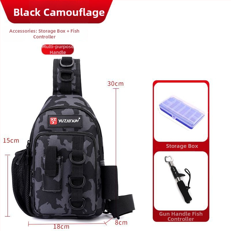 Nešiojama masalų rankinė — vieno peties diagonalis dirželis, drobės žvejybos reikmenų krepšys lauko poreikiams, nėra atspari vandeniui