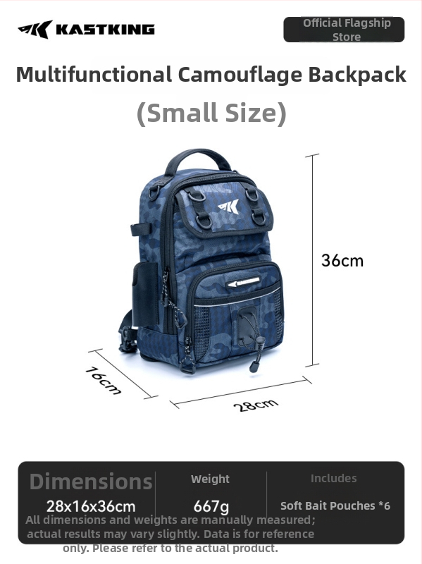 Castin žvejybos kuprinė, nailoninė konstrukcija, nėra atspari vandeniui